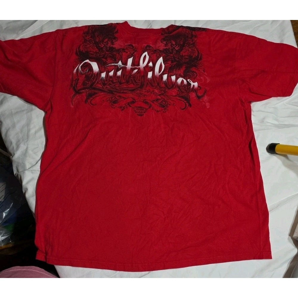 Vintage Quicksilver T-Shirt Men's XL Red Short Sleeve 90s‎ Y2K Surf Skate